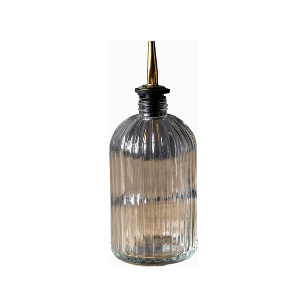 Olive Oil & Vinegar Glass Scallop Fluted Bottle