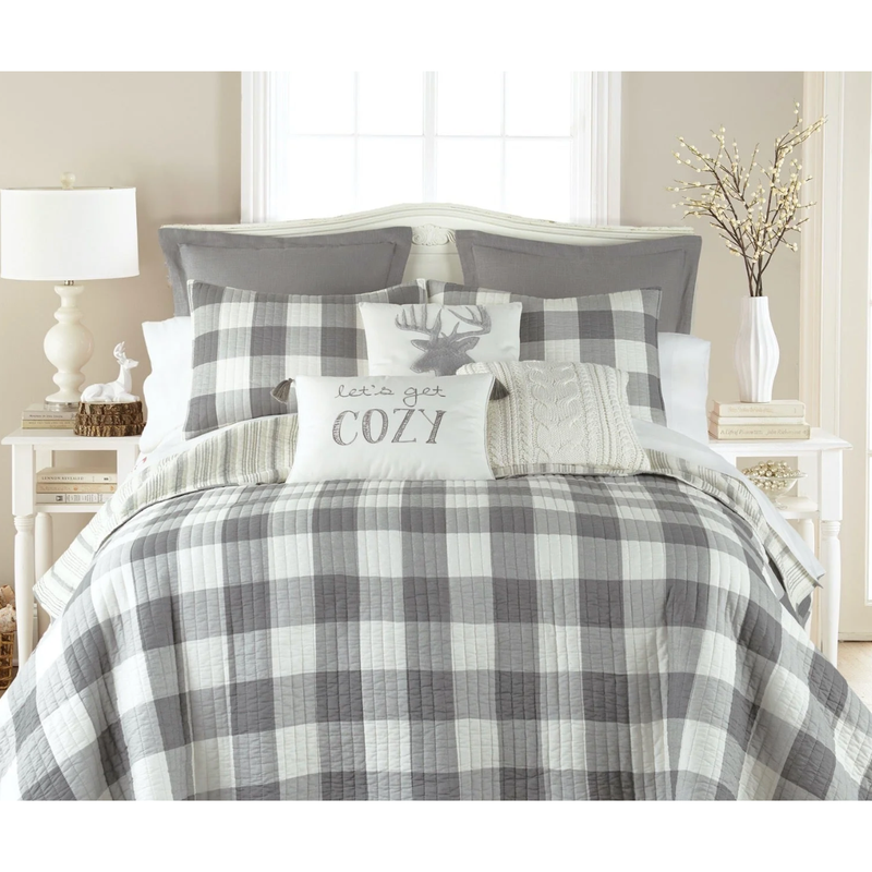 Camden Quilt Set - Grey