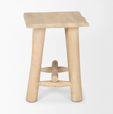 Sekou Light Brown Short Wooden Craftsman Stool