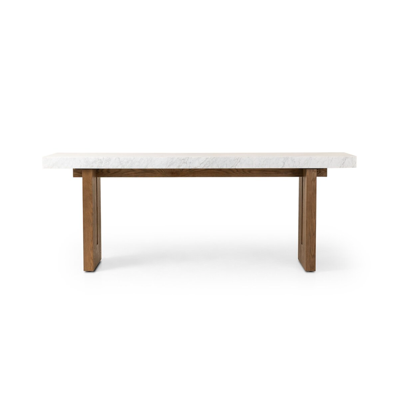 Olympia Console Table in Carrara Marble