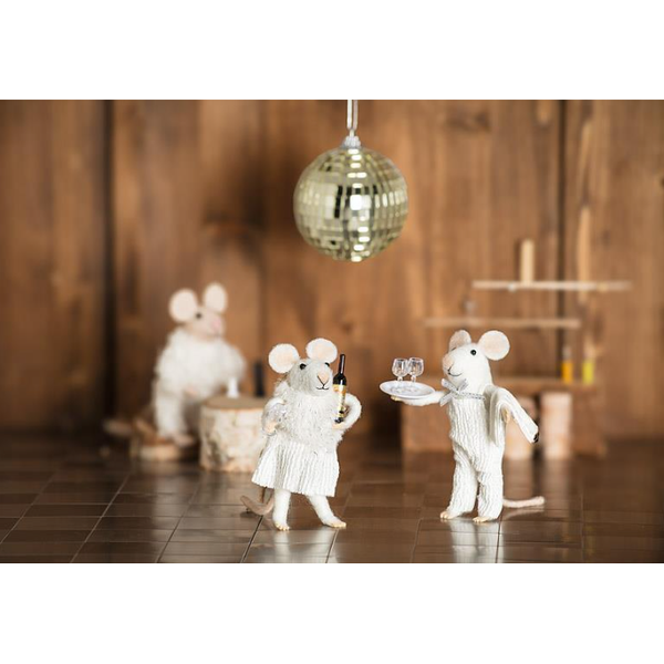 Winter Mouse with Wine Ornament