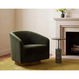 Oscy Swivel Chair in Dark Green