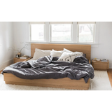 Round Off King Bed Light Oak Brown
