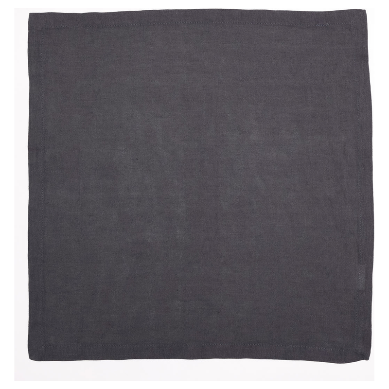 The Cuisine Linen Blend Napkin in Dark Grey - Set of 4