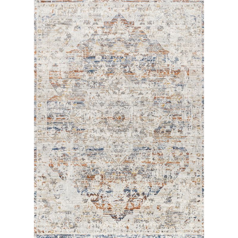 Edmonton Rug in Grey/ Burnt Orange