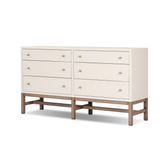 Fiona 6 Drawer Dresser in Ivory Painted Raffia