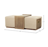 Elara Storage Ottoman - Barley Chenille