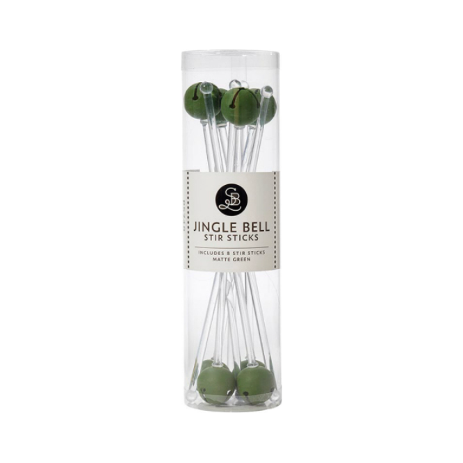 Jingle Bell Stir Sticks - Green