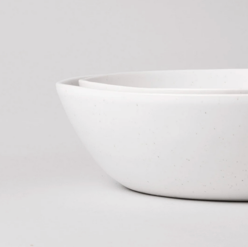 The Low Serving Bowls Speckled White