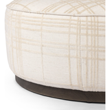 Sinclair Large Round Ottoman in Sheffield Ivory