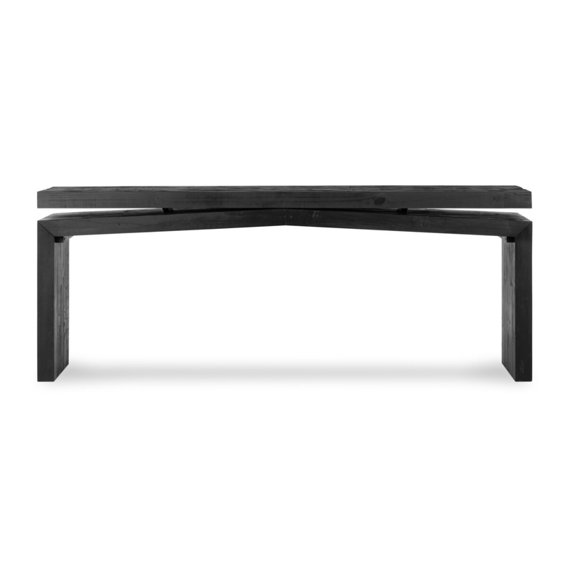 Matthes Console Table in Aged Black Pine - 94"