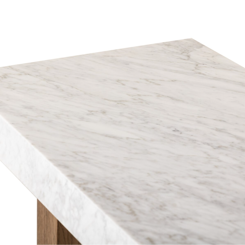 Olympia Console Table in Carrara Marble