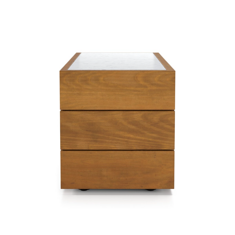 Grant Outdoor End Table with White Marble Top