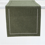 Hemstitch Table Runnern | Forest