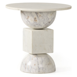 Neda End Table in White Marble