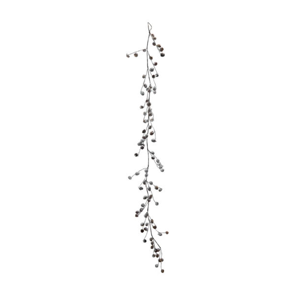 Natural Pinecone Garland in Snow Finish