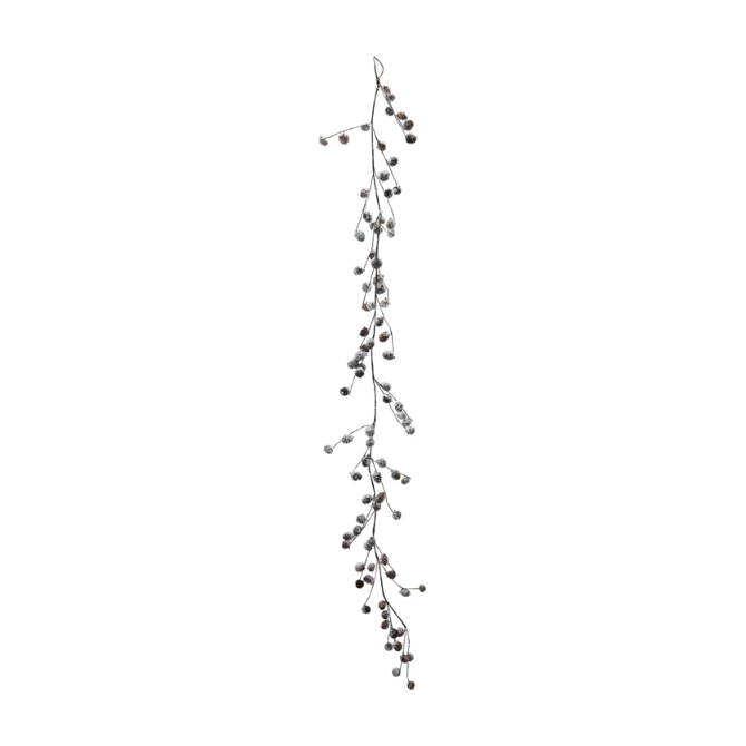 Natural Pinecone Garland in Snow Finish