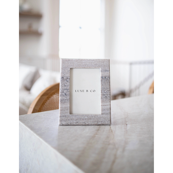 Hand Cut Beige Marble Photo Frame