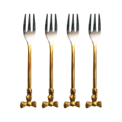 Gold Bow Handle Appetizer Forks