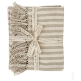 Bengal Stripe Hand Towel in Stone - Set of 2