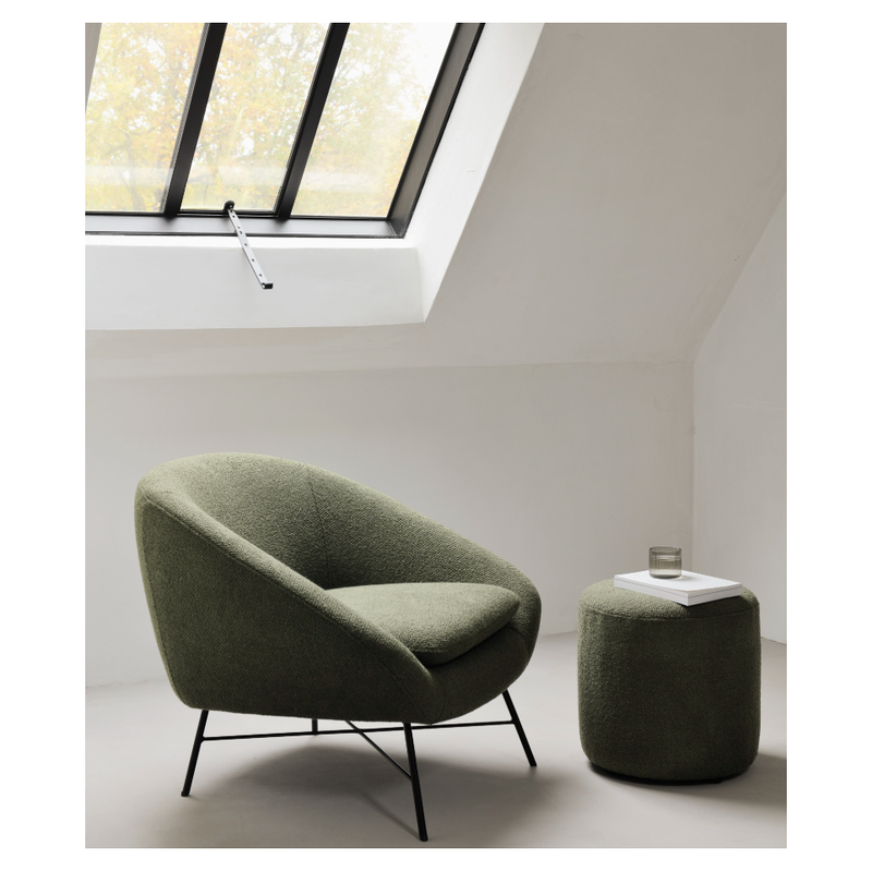 Barrow Pouf in Pine Green