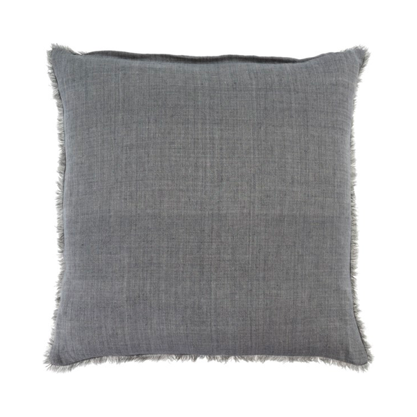 Lina Linen Cushion 24" - Steel Grey