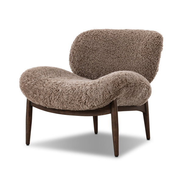 Celine Chair in Taupe Shearling