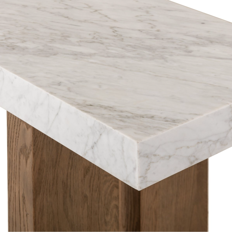 Olympia Console Table in Carrara Marble
