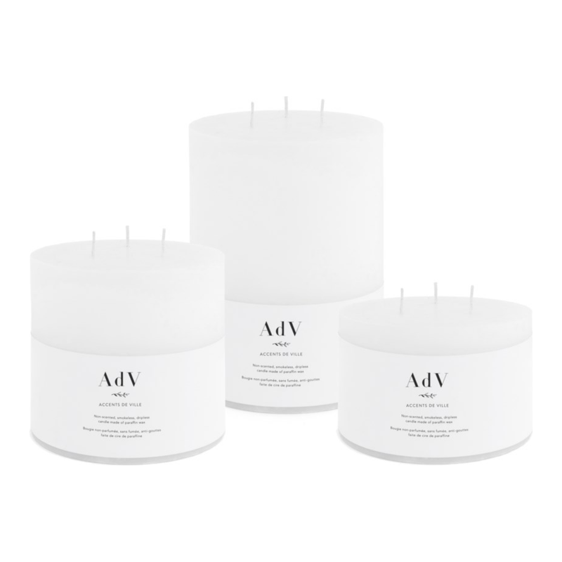 Three Wick White Candle
