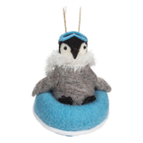 Snowtubing Penguin Ornament