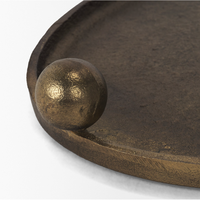 Jianna Oval Tray in Antique Gold