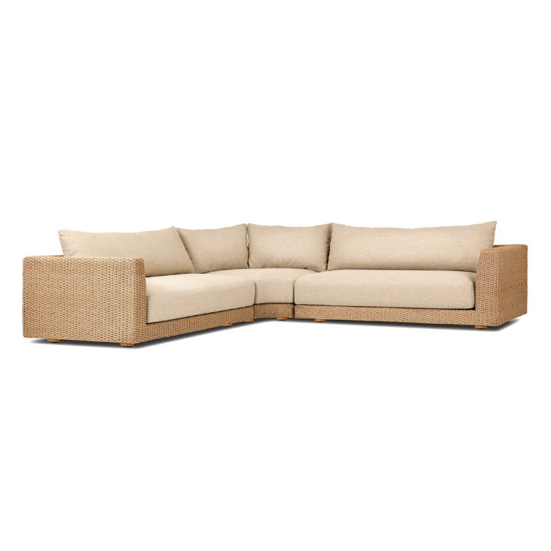 Sylvan Outdoor 3Pc Sectional in Casa Cream