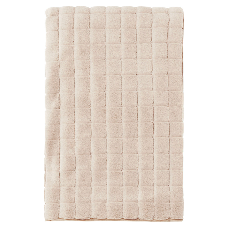 Faux Rabbit Throw Beige