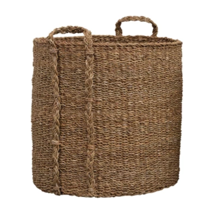 Hand-Woven Seagrass Baskets w/ Handles, Set of 3