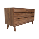 Gia 6 Drawer Dresser in Warm Pecan