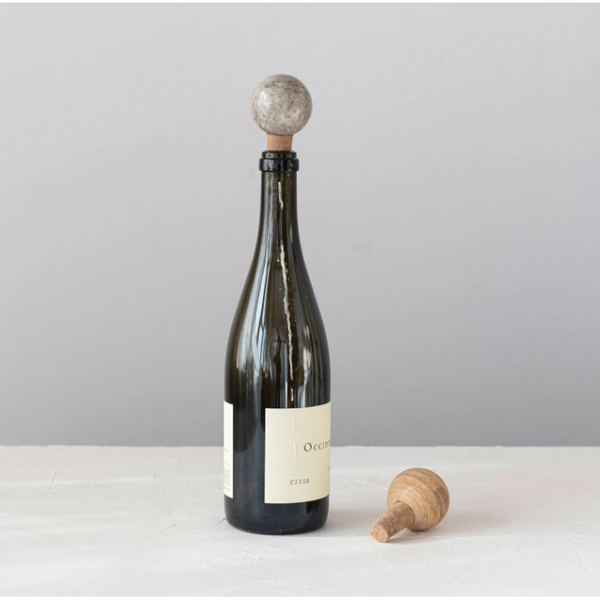 Marble & Cork Bottle Stopper