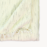Sketched Crinkle Fleece Lined Throw in Natural/Grey Slub
