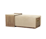 Elara Storage Ottoman - Barley Chenille