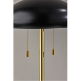 Cap Table Lamp in Black and Antique Brass