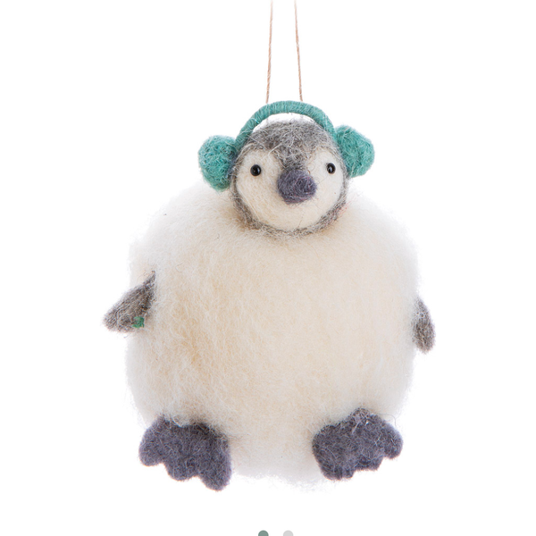 Penguin in Snowball Ornament