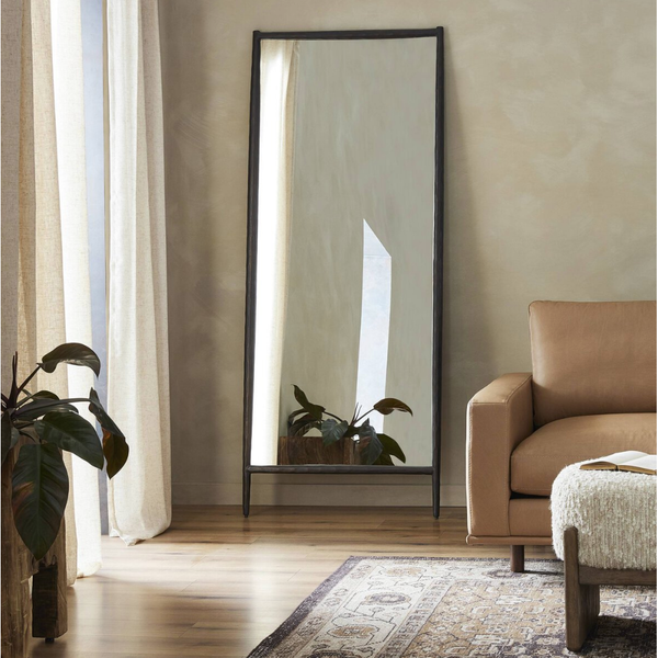 Tapered Floor Mirror in Bronzed Aluminum