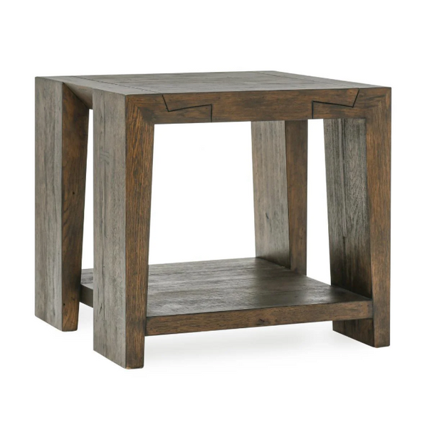 Troy End Table In Suede Brown
