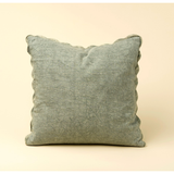 Scalloped Edge Cushion - Sage Green 20" x 20"