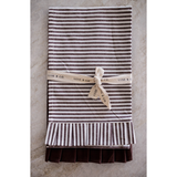 Ruffle Tea Towel in Brown/White Stripes - Set of 2