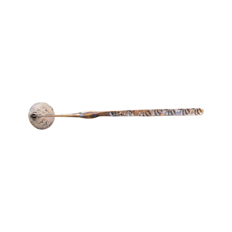 Debossed Copper Candle Snuffer, Burnt Finish