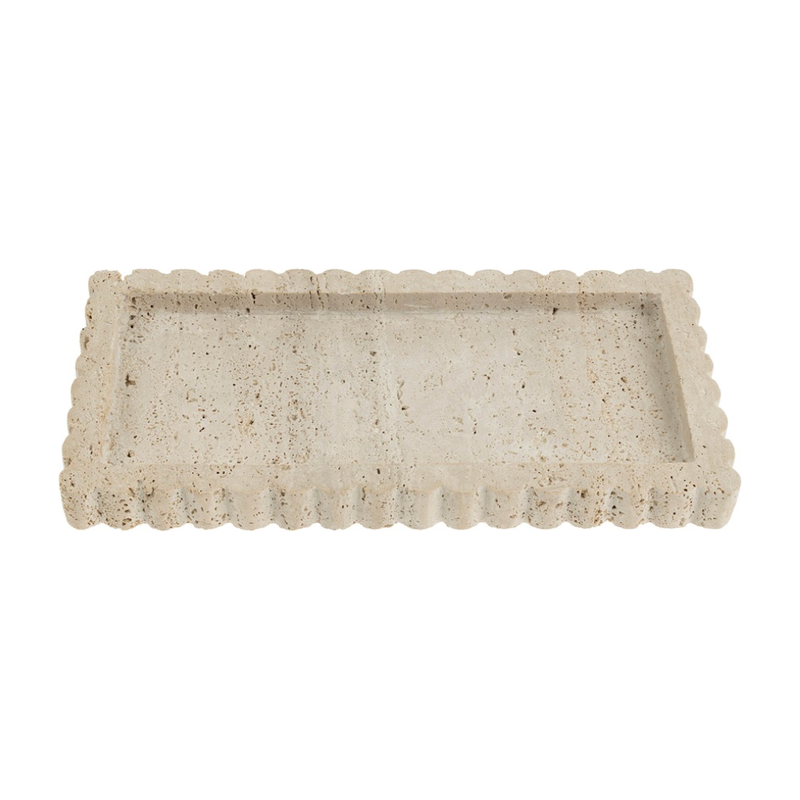 Travertine Scalloped Tray