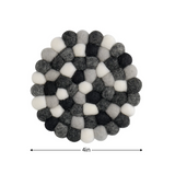 Modwool Felt Coaster in Black/White/Grey - Set of 4