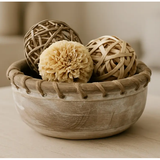 Wooden Bowl with Jute