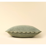 Scalloped Edge Cushion - Sage Green 20" x 20"