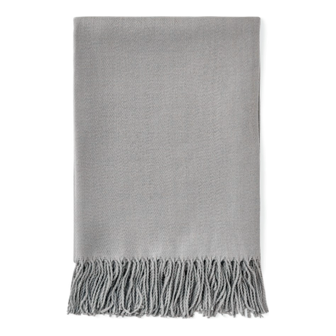 Grey Throw with Fringes
